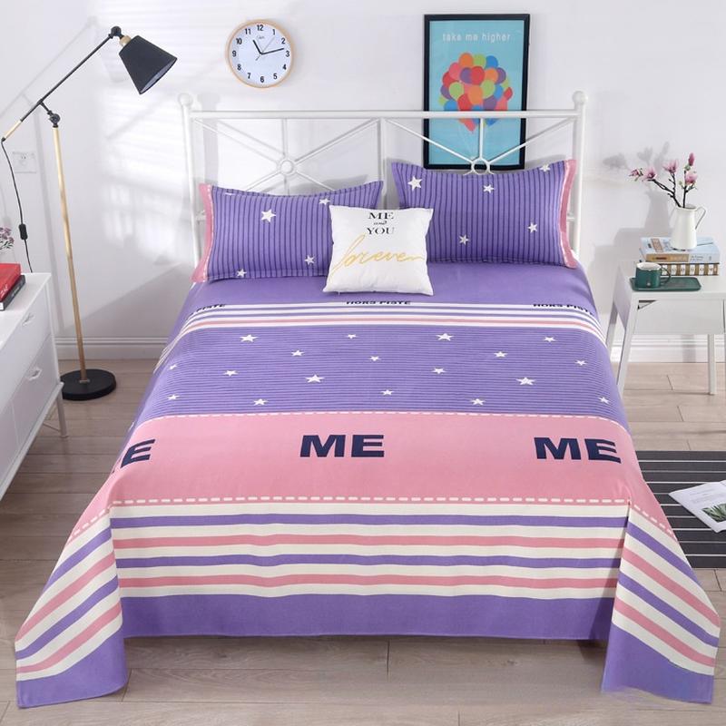 Flat Sheets Household Four Seasons Plaid Comfortable Soft Antibacterial Bedspread Cover Bedding Queen Size Bed Sheet Breathable