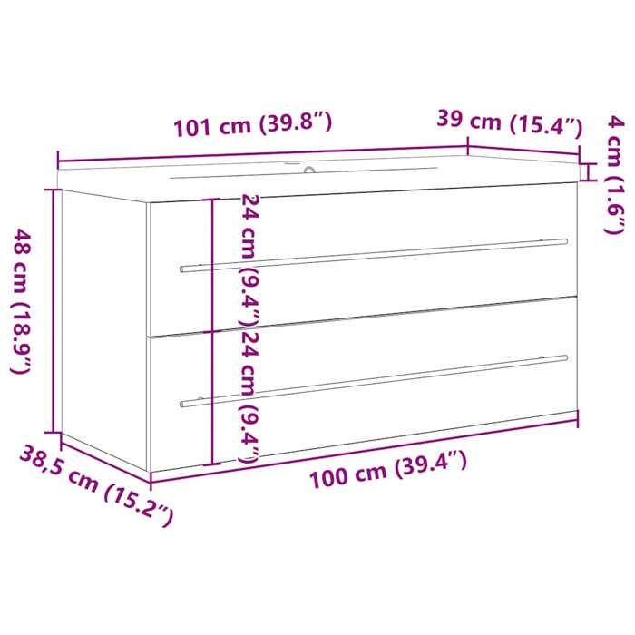 VidaXL Ensemble de meubles de salle de bain 2 pcs chêne sonoma 3324966