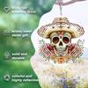 Kaijit - 1pc No Battery Required Cinco De Mayo Skull with Hat Mandala Wind Powered Rotating Wind Chime - Dynamic 2D Hanging Garden Art
