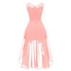 Women's Floral Lace Hi-Lo Bridesmaid Dress Sleeveless Formal Wedding Maxi Dress