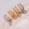Qiong Yao 18K Gold Plated Zircon Star Pendant Stainless Steel Earrings
