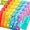 Pill Case First Aid with 3 Separate Compartments Portable 7 Day Vitamin Tablet Medicine Box Container Organizer Compact Travel