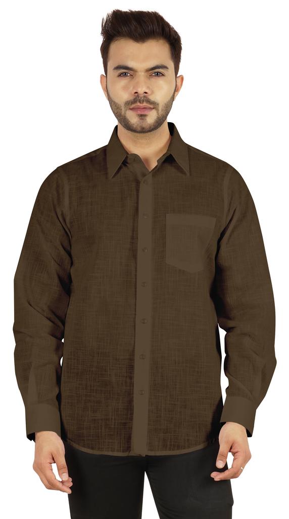 Bestman Solid Shirt For Mens Long Sleeves With Cuff Patch Pocket Shirt Cotton Office