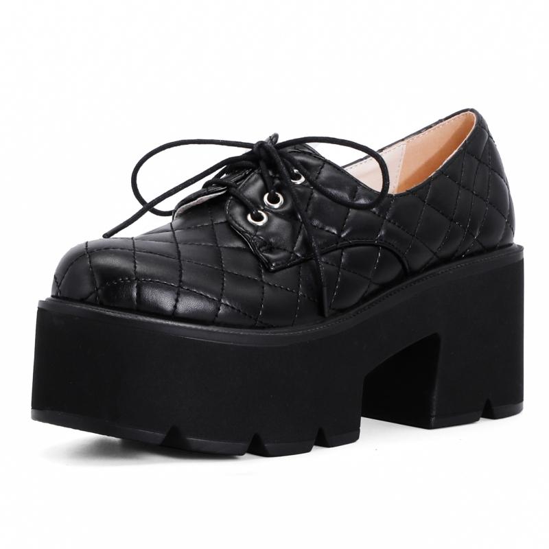 

Women s High Heels Loafers Shoes Platform New 2025 Spring White Black Thick Sole Heeled Party Wedding Shoes Female Large Size 43 39 чорний