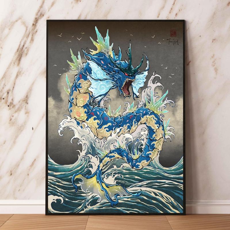 Lugia Ho-Oh Pokemon Unframed Canvas Painting Comic Themed Anime Wall Decor Unique Collection Enhance Your Living Space