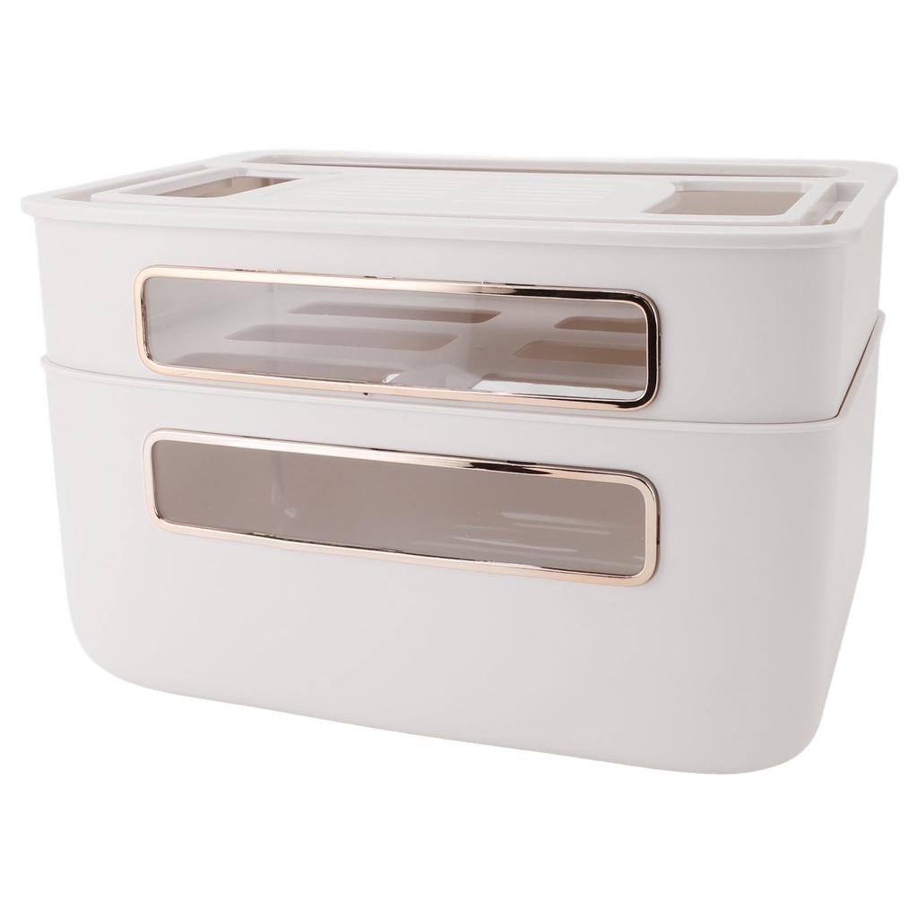 Router Storage Box 2 Layer Dust Proof Multifunctional with Lid Cable Management Router Box for