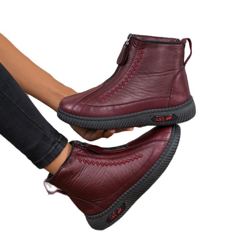 Damen Winter Fleecegefüttert Wasserdicht Slipper Weiche Sohle Rutschfest Warme Schuhe