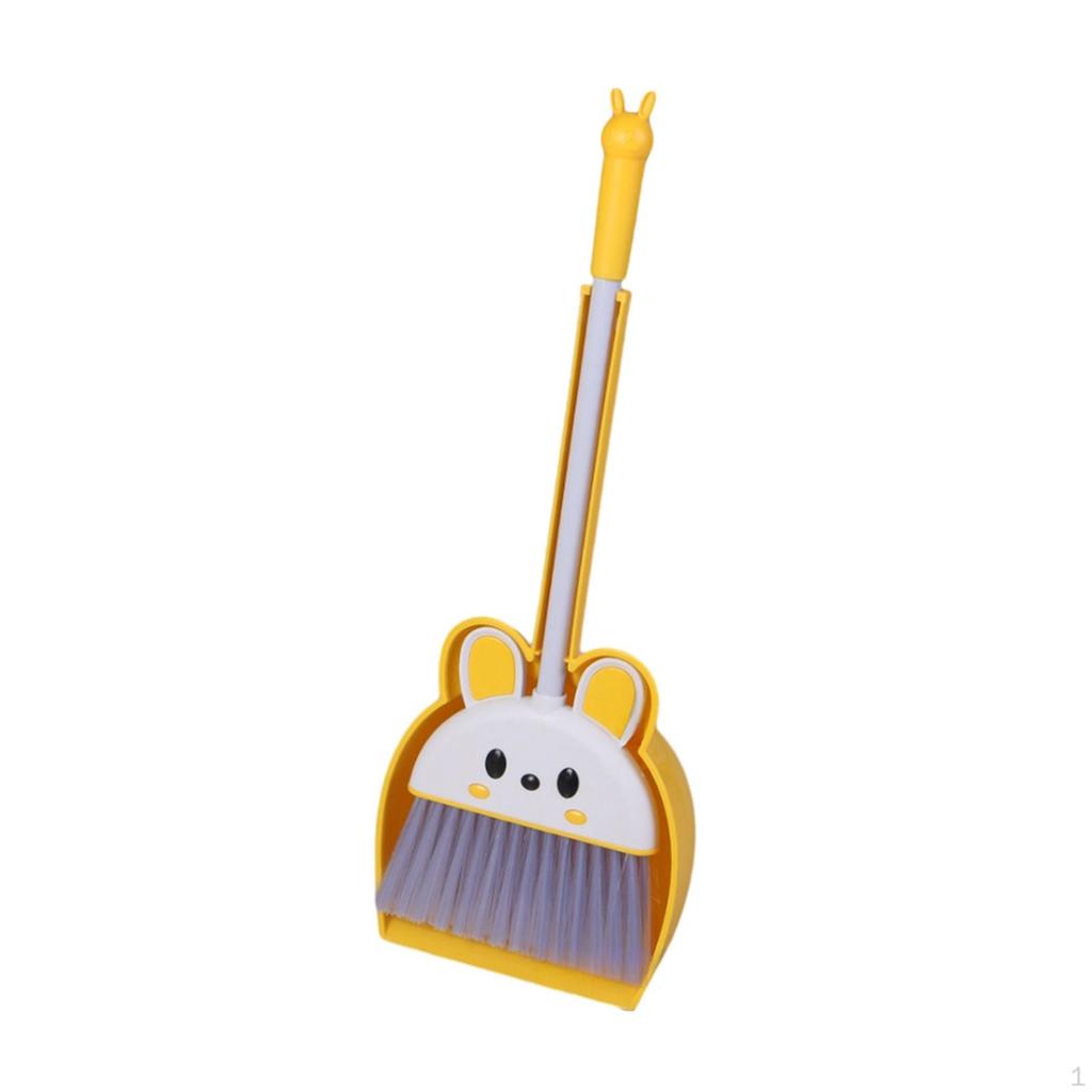 Cleaning Sweeping Play Set Small Broom and Dustpan Cute , Kids Housekeeping