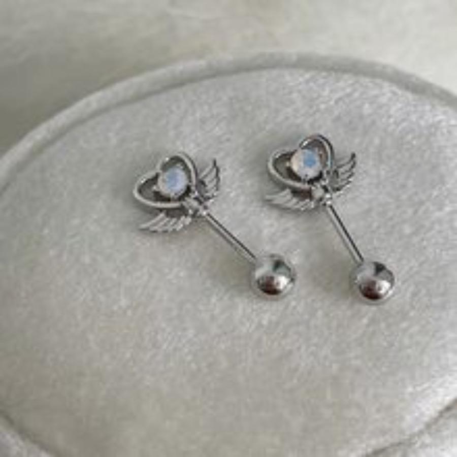 

Любовь Крылья Волшебная Палочка Серебристого Цвета Гвоздик для Козелка Уха для Женщин 1 pair