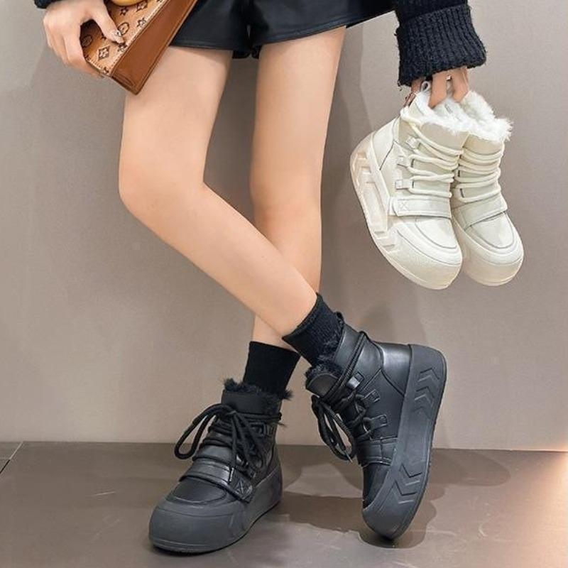 Simple  Comfortable Casual Snow Boots for Women Thickened  Warm Thick Soled Height Increasing Winter Women's Short Boots