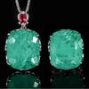 Jewelry Set Necklace Ring Paraiba Fat Rectangular Women's Retro Fashion Goods