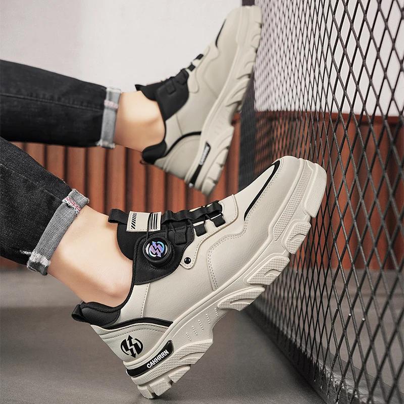 Mens Casual Sneakers Shoes Leather Outdoor Platform Fashion Luxury Designer Sports Running Work Skateboard Boots Tennis