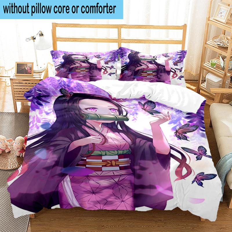 3PCS Vibrant Anime Characters 3pcs Bedding,Including 3PCS Duvet Cover And 2pcs Pillowcases Perfect for Christmas,Ideal for Bedroom, Dormitory