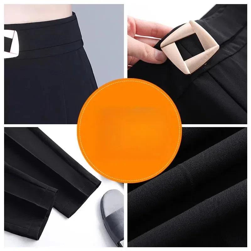 Trouser Suits Solid Color High Waisted Pockets Elastic Letter Sashes Rivet Casual Women's Clothing Spring Autumn Pants