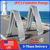 2PCS 85inch Aluminum Folding Loading Ramps with Handle Anti-Slip Heavy Duty Truck Ramps for Motorcycles Lawn Mowers UTV ATV Bike