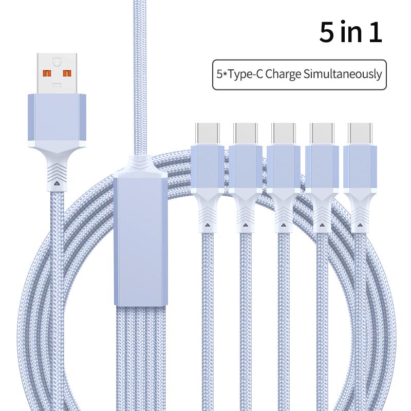 New Design 2-in-1 Hexagonal Braided PD100W USB Type-C Fast Charging Cable for iPhone 16/15 for for