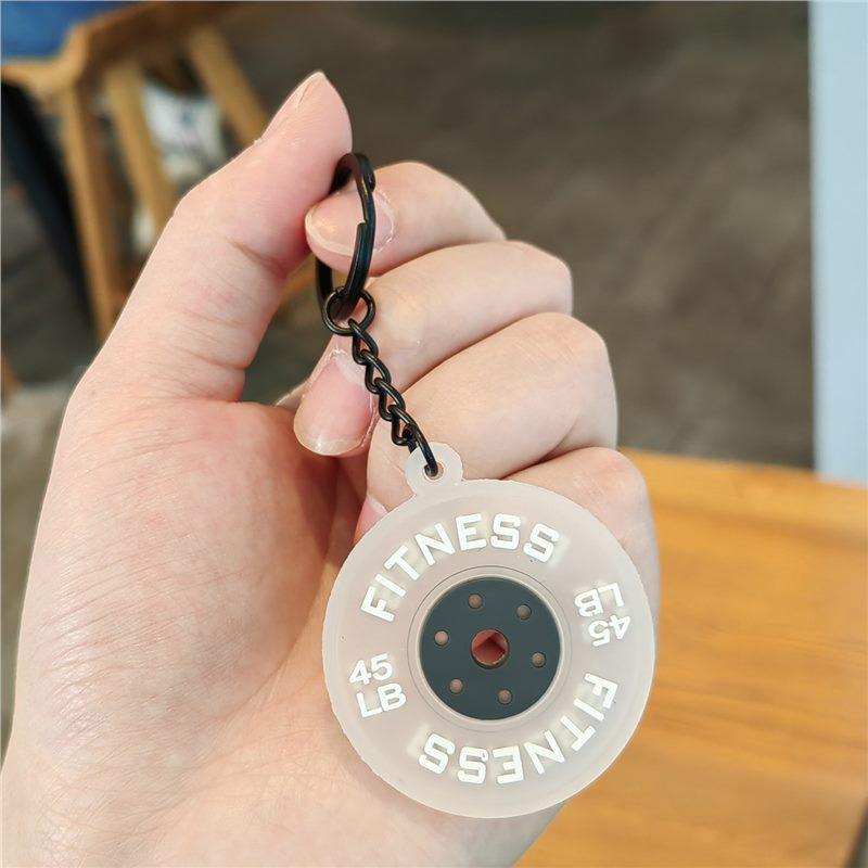 2025 New Barbell Keychain Silicone Dumbbell Keychain Gym Gifts For Gym Lovers Fitness Trainer Gift Backpack Car Key Pendant