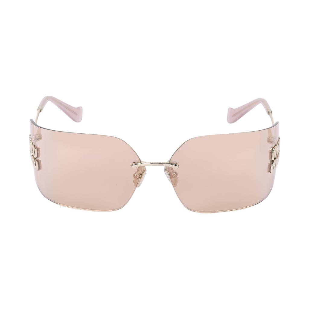Miu Miu Logo Embossed Decorative Metal Irregular Shape Sunglasses Women sunglasses Gold SMU54Y-ZVN20F