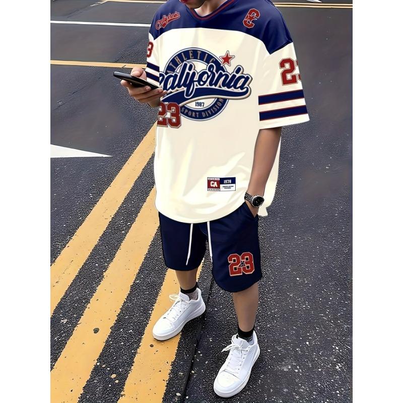 The 2026summer new men s set features street casual hip-hop fashion comfort and softness with 3D digital pattern printing S