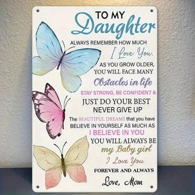 Butterfly Metal Wall Art Inspirational Daughter Gift Home Decor