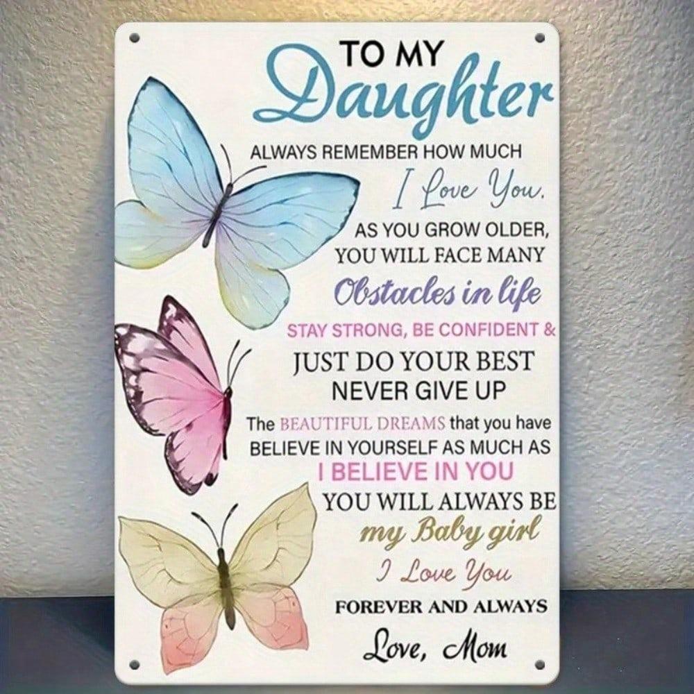 Planetjuice Butterfly Metal Wall Art Inspirational Daughter Gift Home Decor 20X30CM