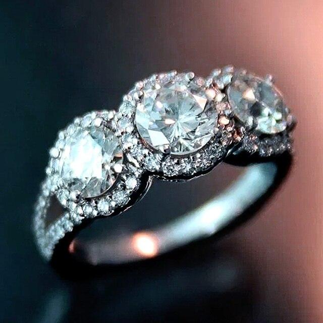 

Тройное круглое кольцо с кубическим цирконием, дизайнерское женское кольцо, нежное кольцо для свадьбы, вечеринки, блестящее роскошное ювелирное изделие 6