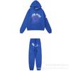Unisex Kapuzen Streetwear Sweatshirt Set Baumwolle Grafikdruck Hip Hop Stil Lässiges Langarm Oberteil Hose