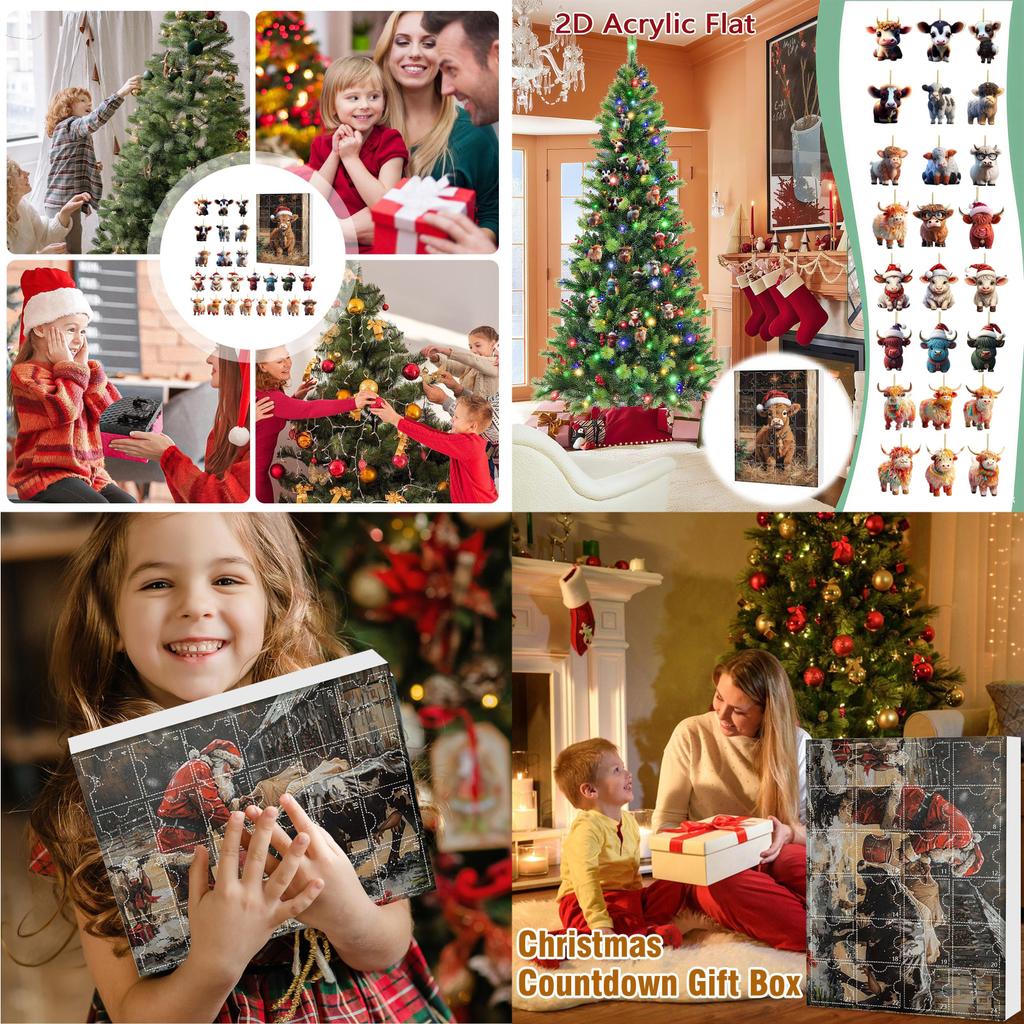 Weihnachts-Blindbox Mit Yak-Tier Acryl-Dekorationen Für Feiertagsbaum-Hänger Und Party-Geschenke