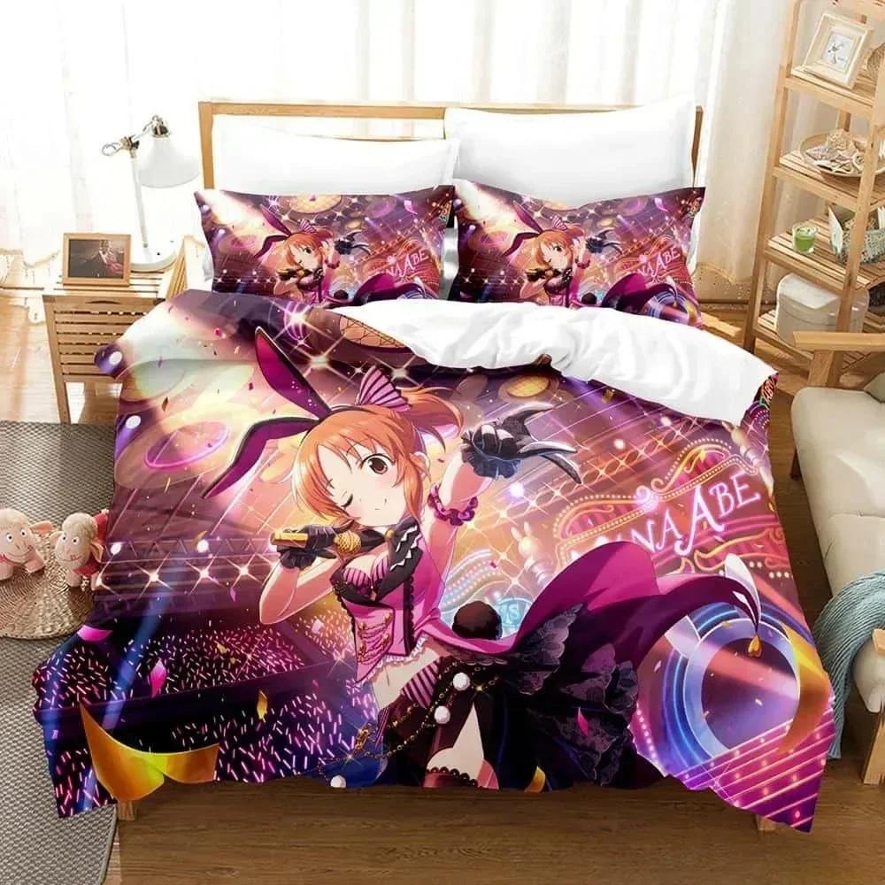 Comforter The Idolm@Ster Cinderella Girls Starlight Stage Bedding Set Printed With Soft Queen King Bedclothes Home