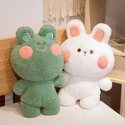 Cute Little Bunny Plush Toy Fluffy Frog Big Hug Pillow Kids Hug Sleep Doll Ragdoll Girlfriend Gift