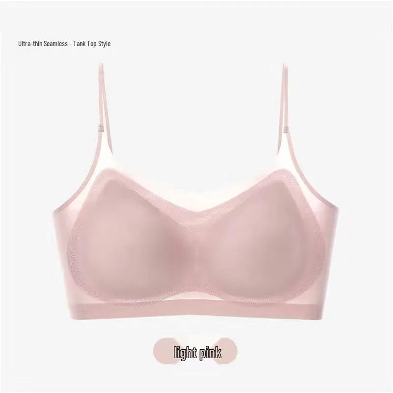 Ultra-Thin Women s Seamless Ice Silk Strapless Bra and Camisole L