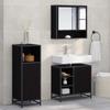 Bathroom Furniture Set 3 Pcs Black Oak Effect Particleboard