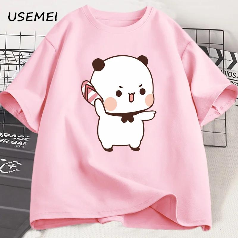 Panda Bear Bubu Throwing Flip Flop To Dudu T-shirt Men Women Funny Couple T Shirt Casual Cotton Fashion Cute Tshirt Valentines