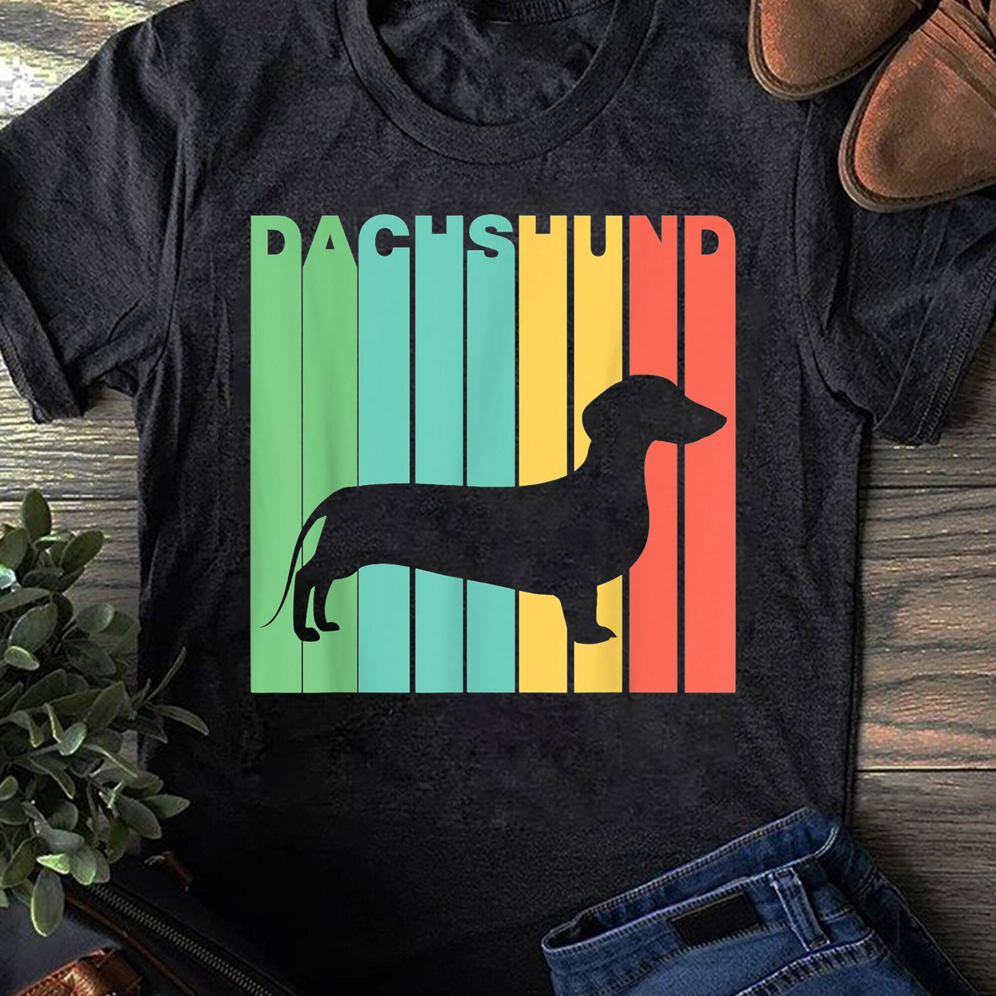 Vintage 1970 s Style Dachshund Silhouette Dog Owner Retro Vintage Black Women T Shirt S чёрный