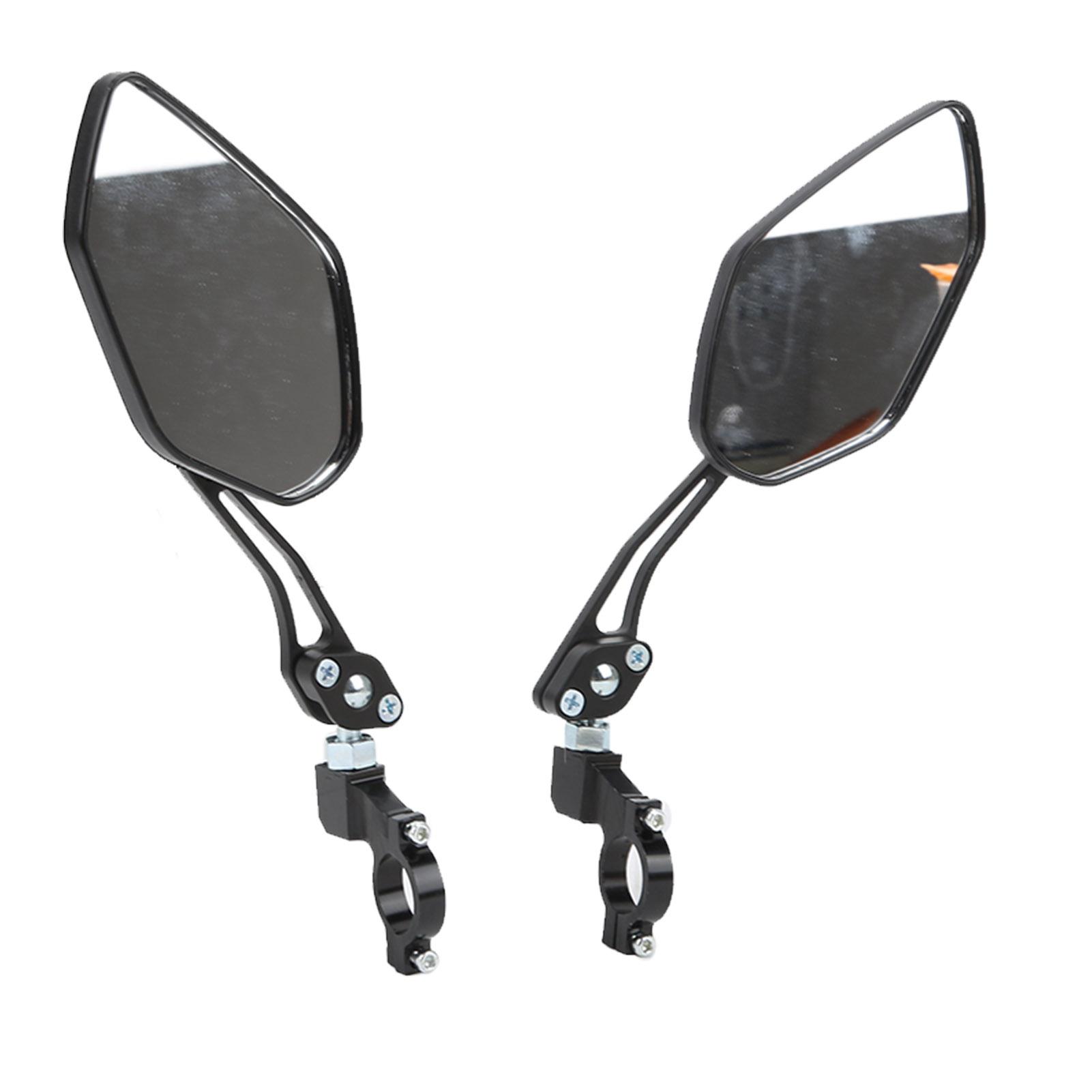 

2pcs Bike Mirrors Adjustable Black Aluminum Alloy Bike Rear View Mirror for Mountain Bike Electric Bike Motorcycle