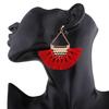 Gprince European Fashion Fan-shaped Gothic Tassel Earrings Ear Drops Women Jewelry Red