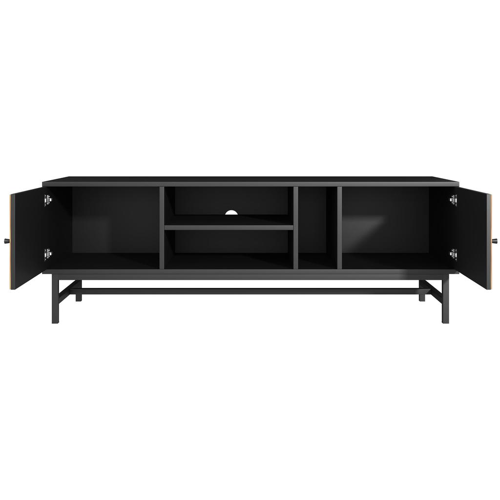TV Cabinet, TV Table with Versatile Storage Space, TV Cabinet with Stable Metal Legs