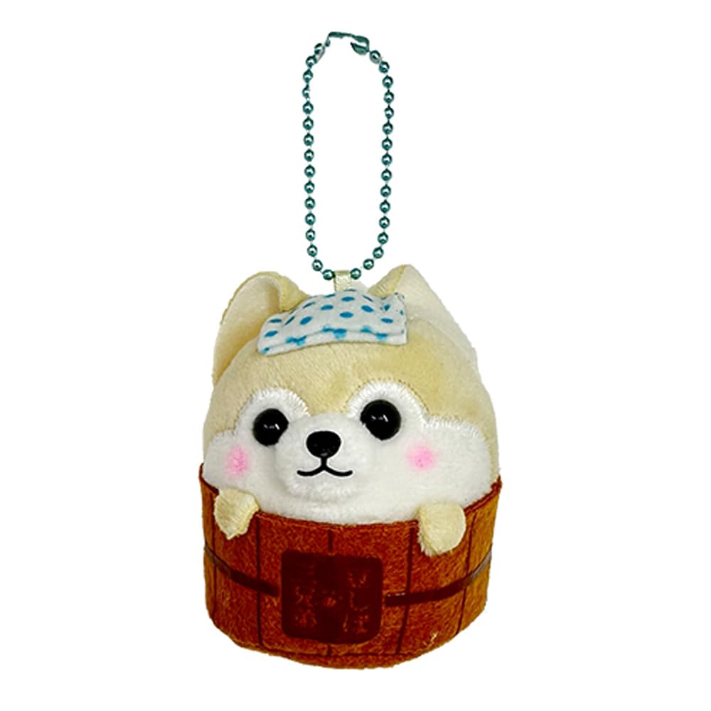 

Higemanju x Mameshiba Three Brothers Plush Mascot, Cute Item, Approx. 7cm (Sasuke (White))