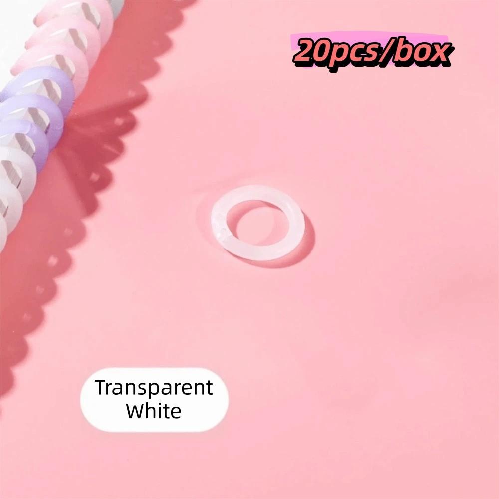

20pcs/box Easy Open Close Loose Leaf Rings Sturdy Plastic Punch Buckle Rings Binding Notebooks белый