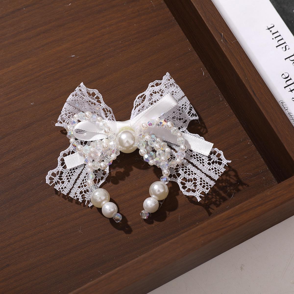 Лолита Кружево Бант Жемчуг Набор Аксессуаров для Волос и Одежды