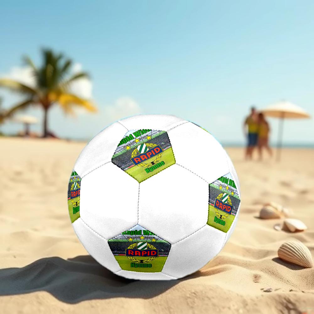 Rapid Wien Soccer Ball, Colorful, Suitable for All Ages, Machine-stitched, PVC Material, Competition Grade, Durable and High Bounce