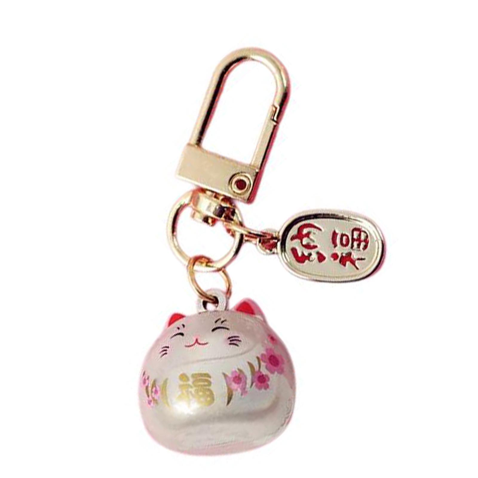 

Брелок-подвеска в японском стиле с изображением счастливых кошек, милый мультяшный металлический колокольчик, брелок в виде животного, сумка-талисман для удачи и богатства, подарок