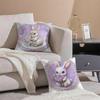 Religious Global Holiday Art Easter Rabbit Cushion Cover Throw Pillow Cover Hidden Button Durable Polyester Chair Cushion