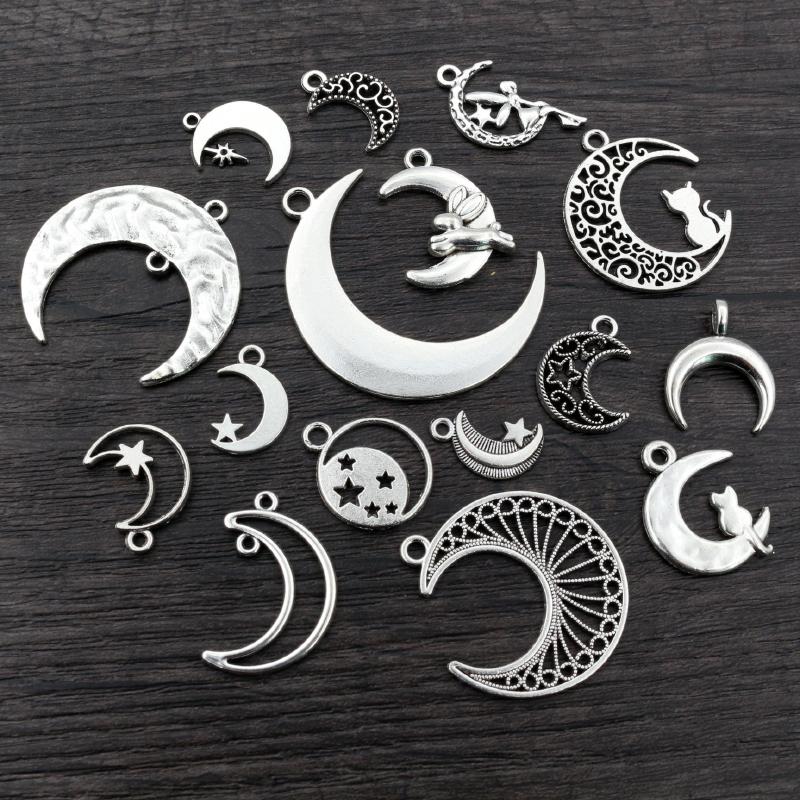 Nouvelle Mode Multi-styles Argent Ancien Plaqué Lunes Charms Alliage Métallique Pendentif Fabrication de Bijoux DIY Trouvailles Accessoires
