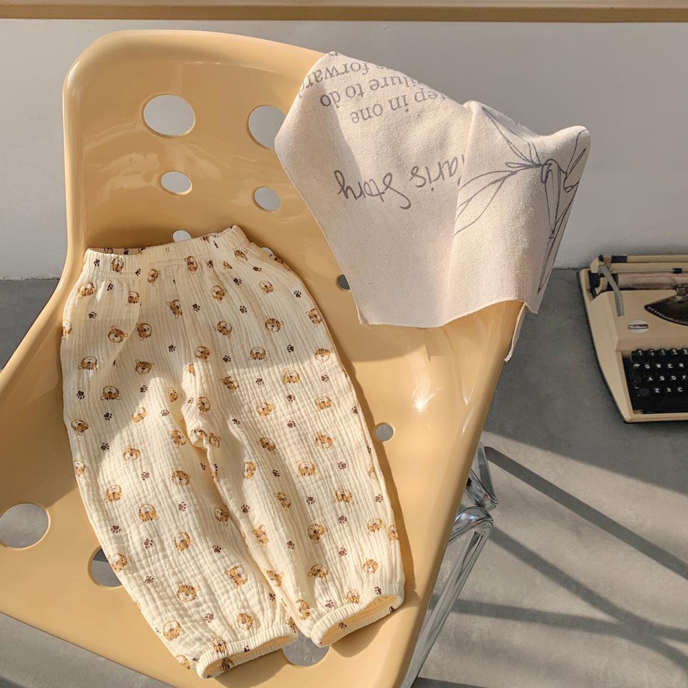 Korean-Style Baby Mosquito-Proof Cotton Gauze Lantern Pants for Spring/Summer 2025 - Unisex, Thin, Loose Harem Fit