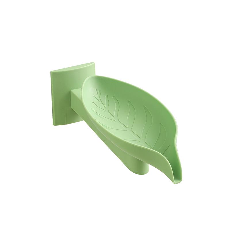 Punch-Free Wall-Mounted Leaf Soap Dish - Non-Accumulating, Draining Design for Bathroom & Laundry