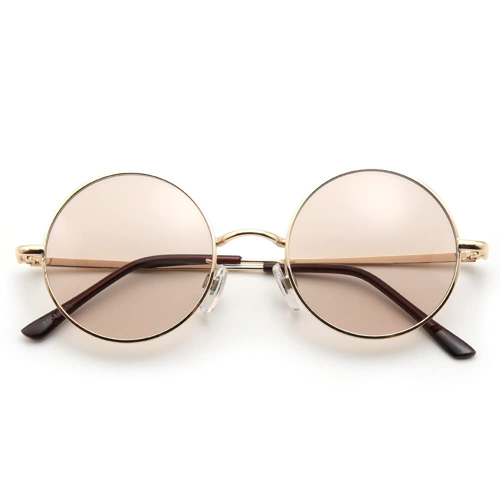 

Повторяющиеся Модные Классические Круглые Солнцезащитные очки Свободного размера, Очки, Очки, Мужские, Женские, Унисекс, Очки, Золотистые/Светло-коричневые,