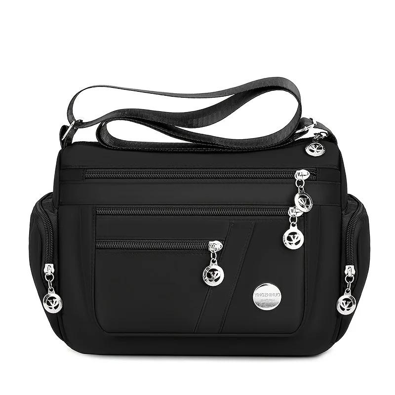 Nylon Messenger Bag Neutral Nylon Oxford Cloth Women's Shoulder Messenger Bag Middle-Aged and Elderly Leisure Bag