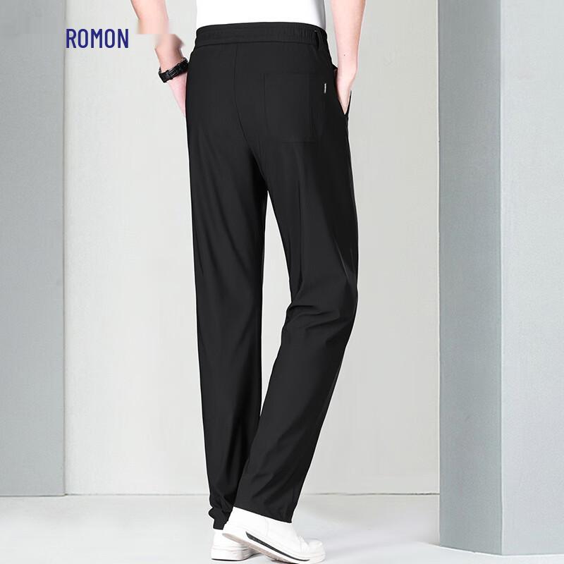 ROMON Men's Ice Silk Quick-Dry Straight-Leg Casual Pants