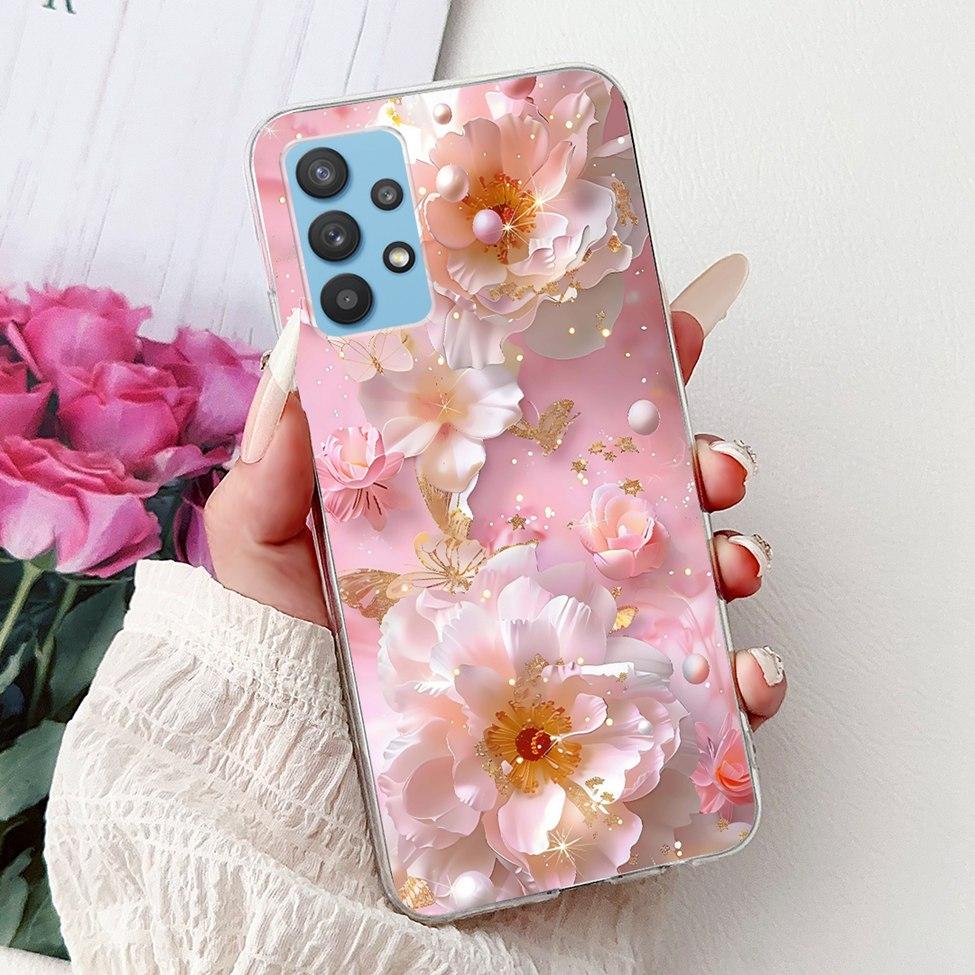 For Samsung A32 5G Case SM-A326B Clear Cute Cat Fashion Funny Painted Back Cover For Samsung Galaxy M32 5G Phone Case SM- M326B